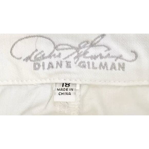 NEW DIANE GILMAN Forever Lux White Denim Jeans Size 18 Slimming Slim Bootcut NWT - Picture 8 of 9